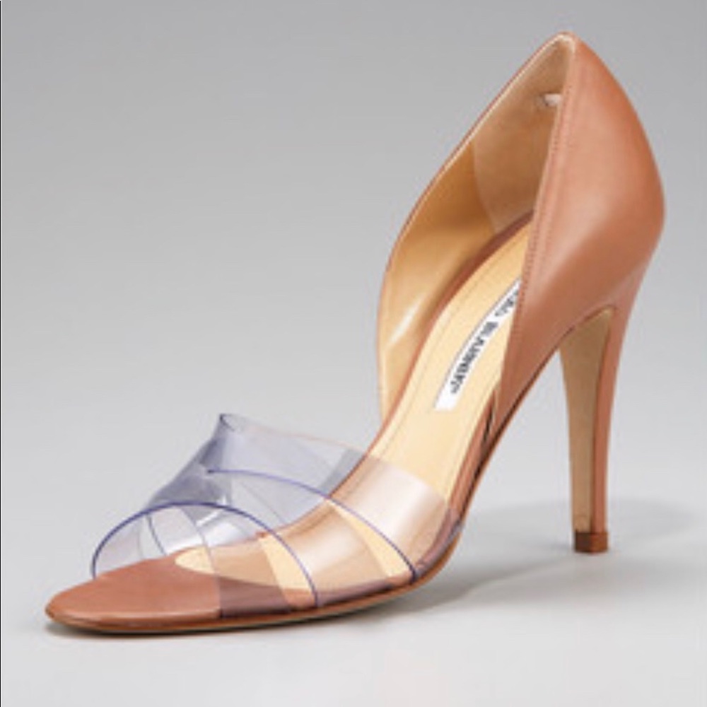 MANOLO BLAHNIK d’ORSAY Clear Strap Pump